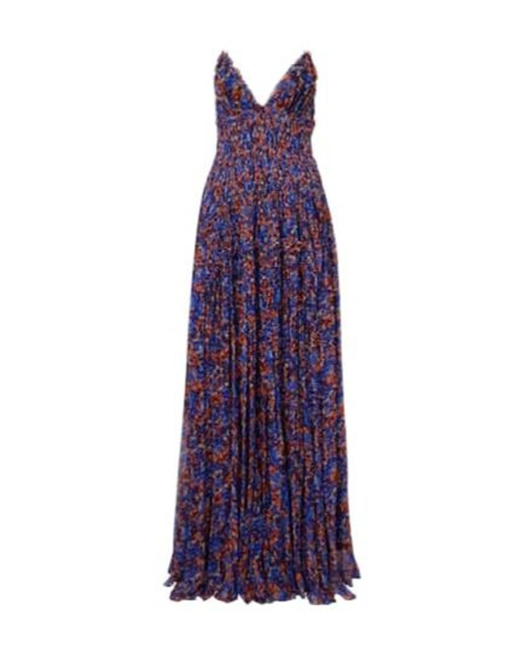Ulla Johnson Purple Atrani Floral Silk Chiffon Maxi Dress