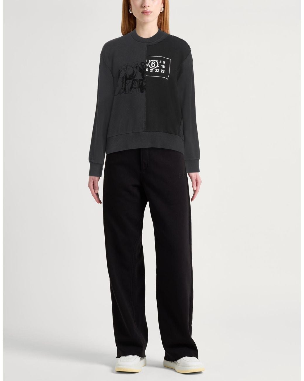 MM6 by Maison Margiela Black Plain Colour Sweatshirt