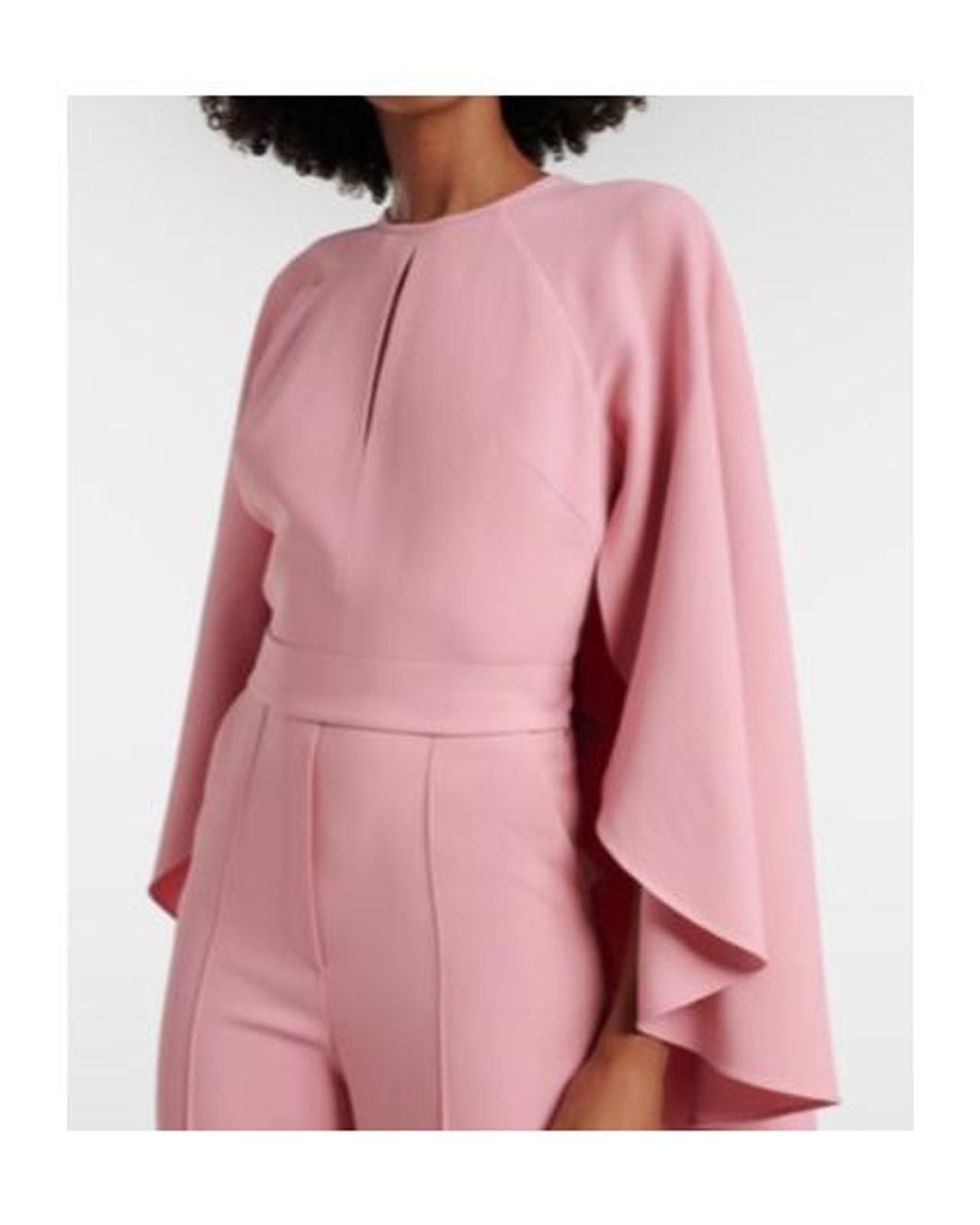 Elie Saab Pink Caped Cady Jumpsuit
