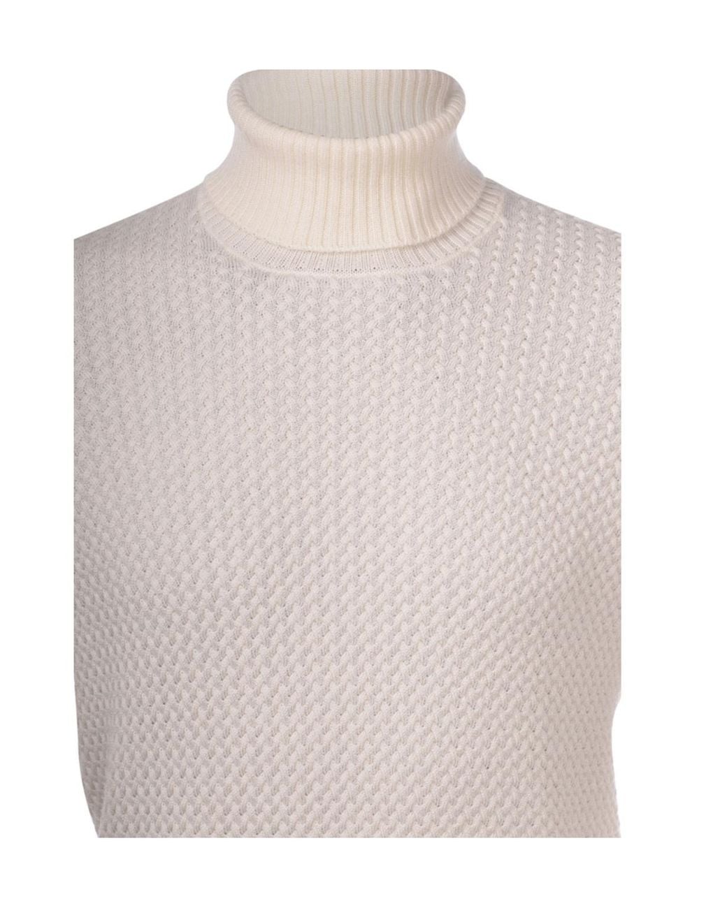 Gran Sasso Gray Cable Knit Pullover for men