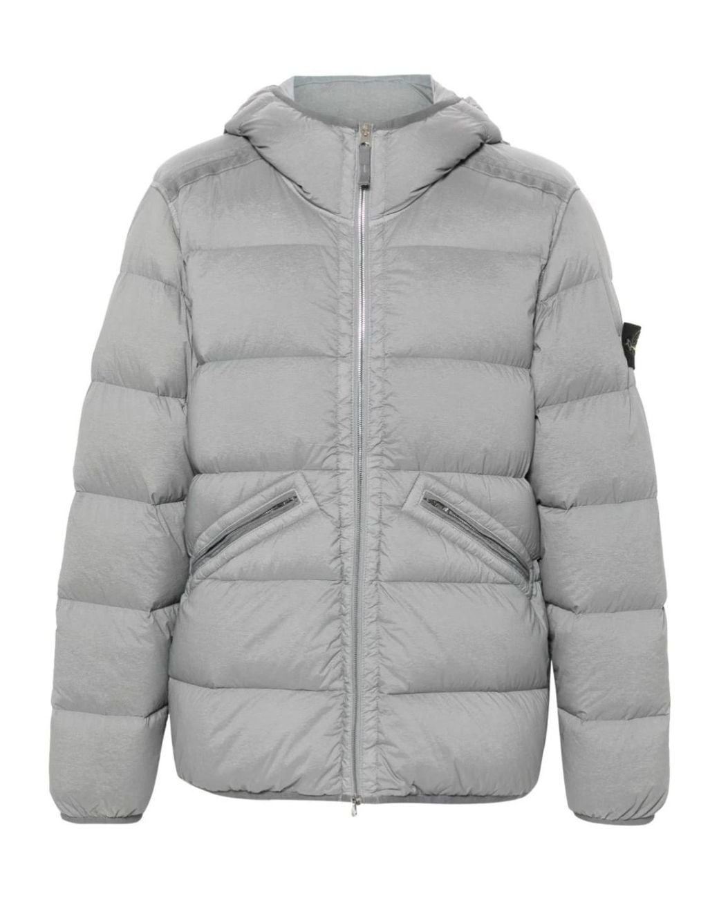 Stone Island Gray Giubbotto Vera Piuma Rds for men