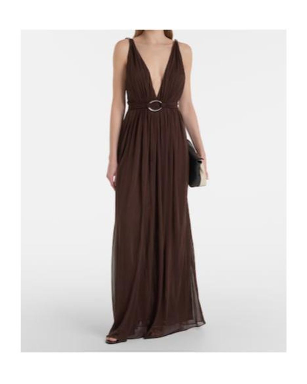 Tory Burch Purple Belted Jersey Maxi Dress
