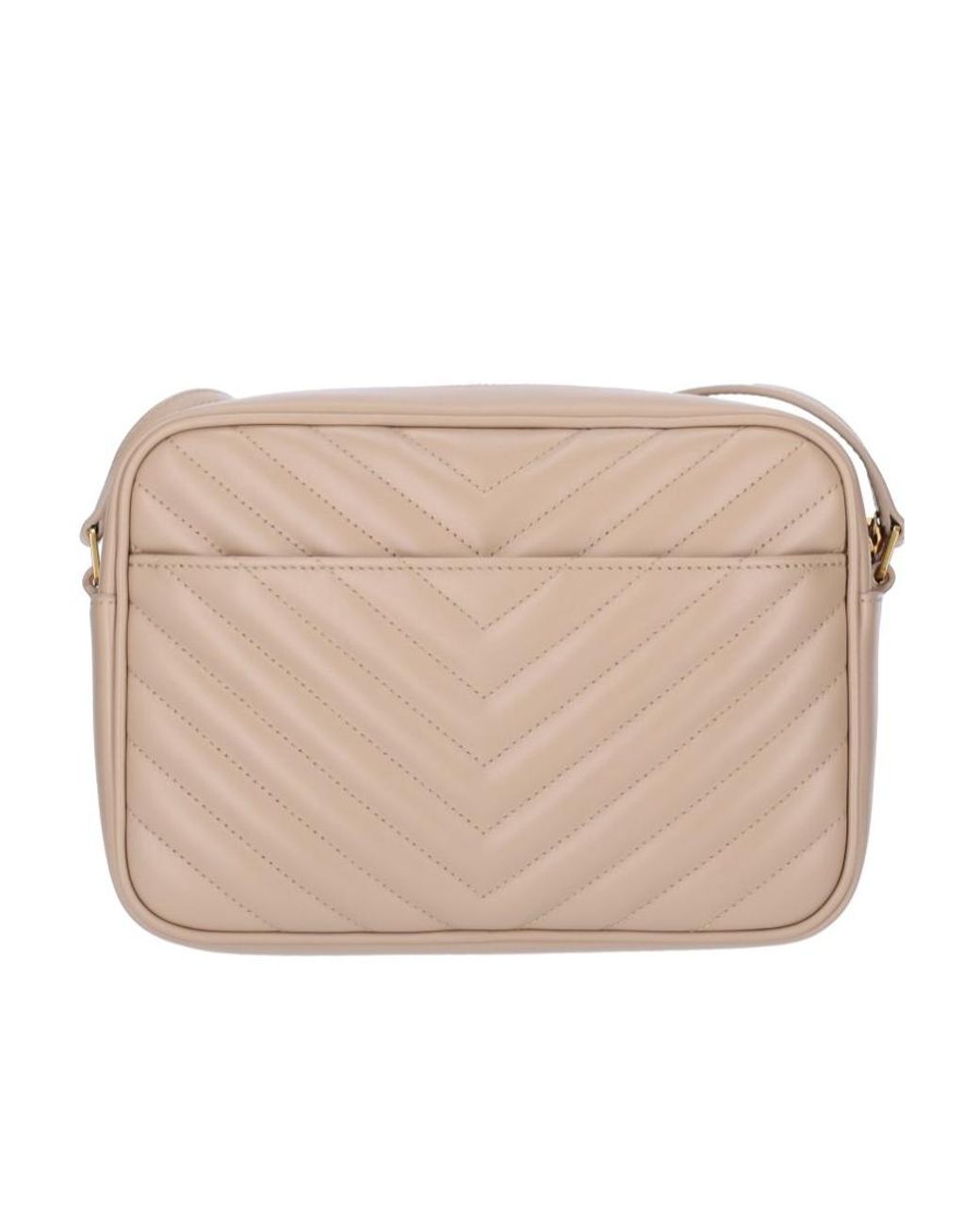 Saint Laurent Natural Lou Zip-Up Quilted Crossbody Bag