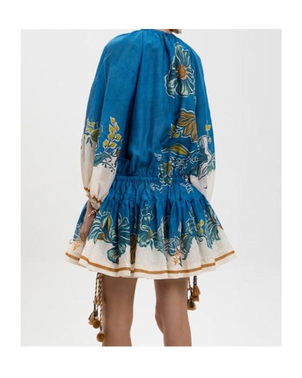 ALÉMAIS Blue Long-Sleeved Dress