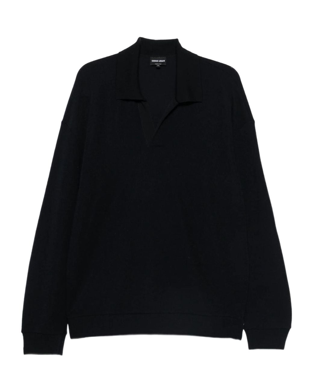 Giorgio Armani Black Long Sleeve Polo Shirt for men