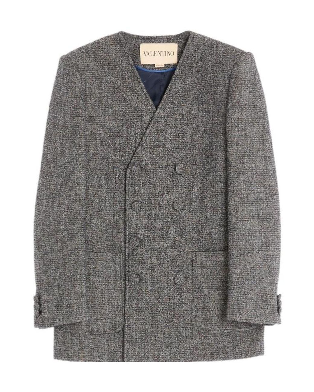Valentino Gray Long-Sleeved Casual Jacket for men