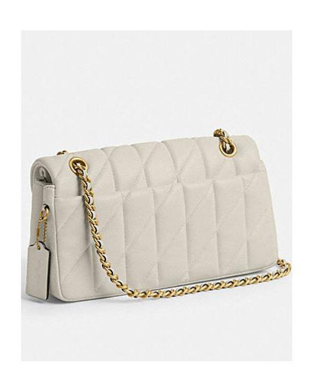 COACH Natural Tabby 26 Logo Plaque Quilted Crossbody Bag