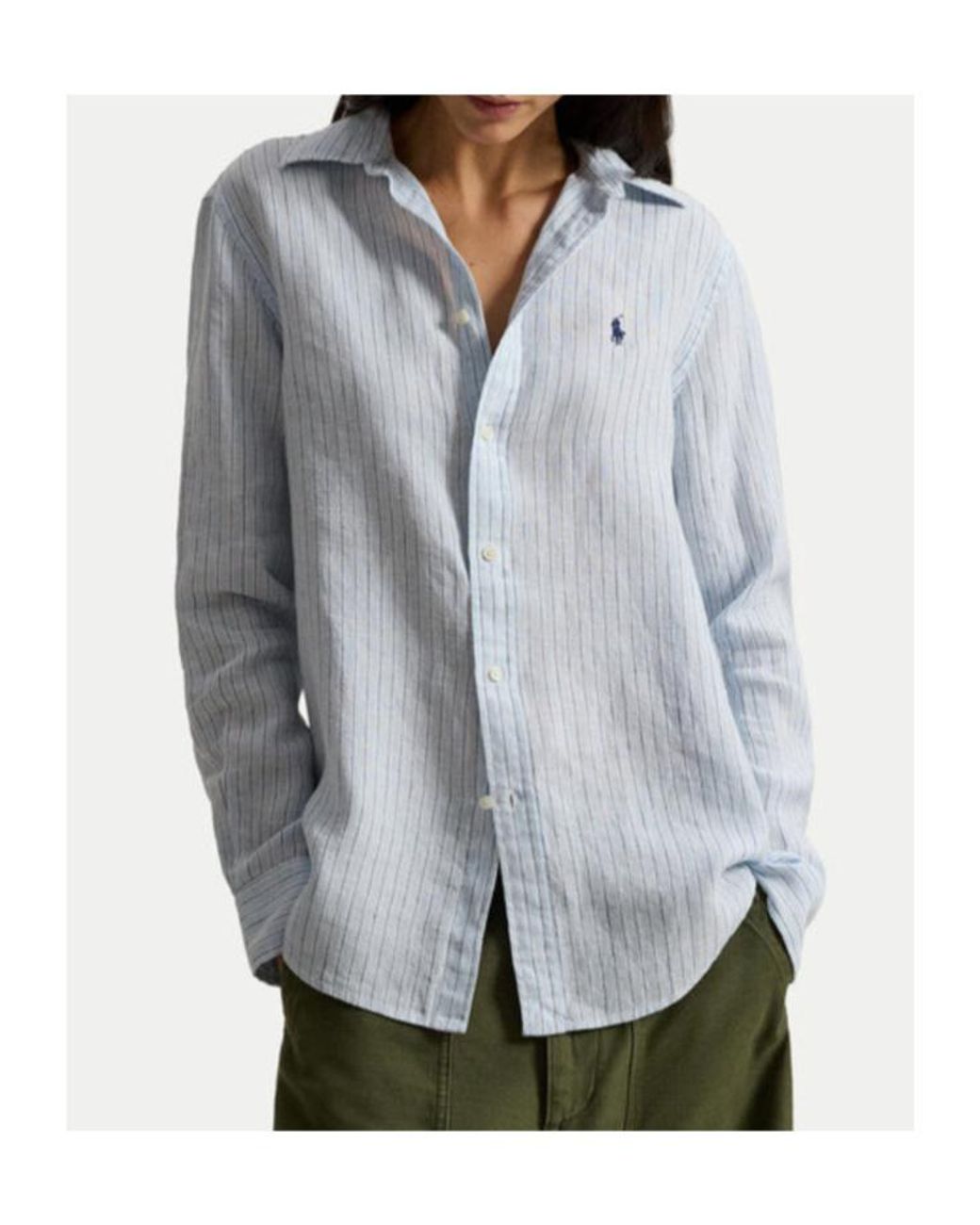 Ralph Lauren Blue Polo Striped Button-Up Shirt