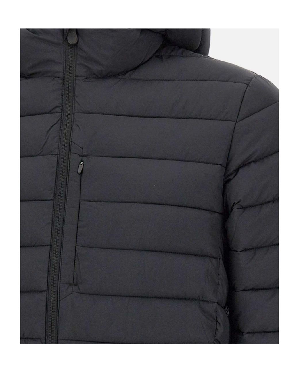Save The Duck Gray Hooded Quilted Down Jacket for men