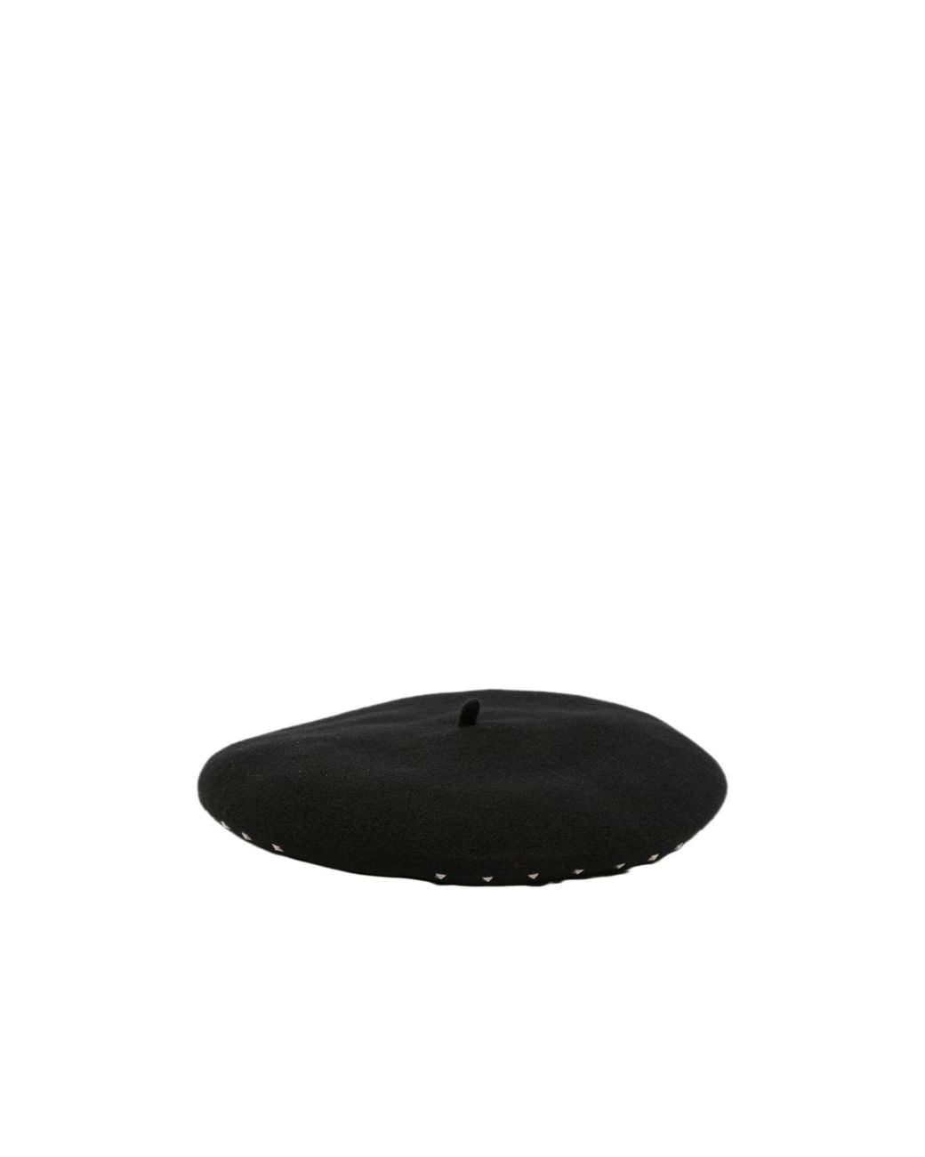 Emporio Armani White Studded Logo-Embroidered Beret