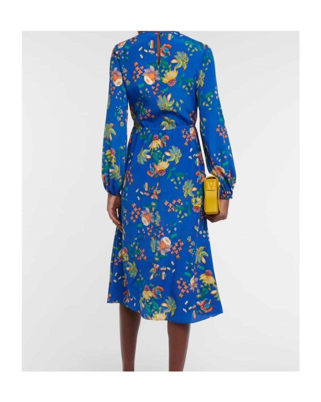Diane von Furstenberg Blue Sydney Floral Midi Dress