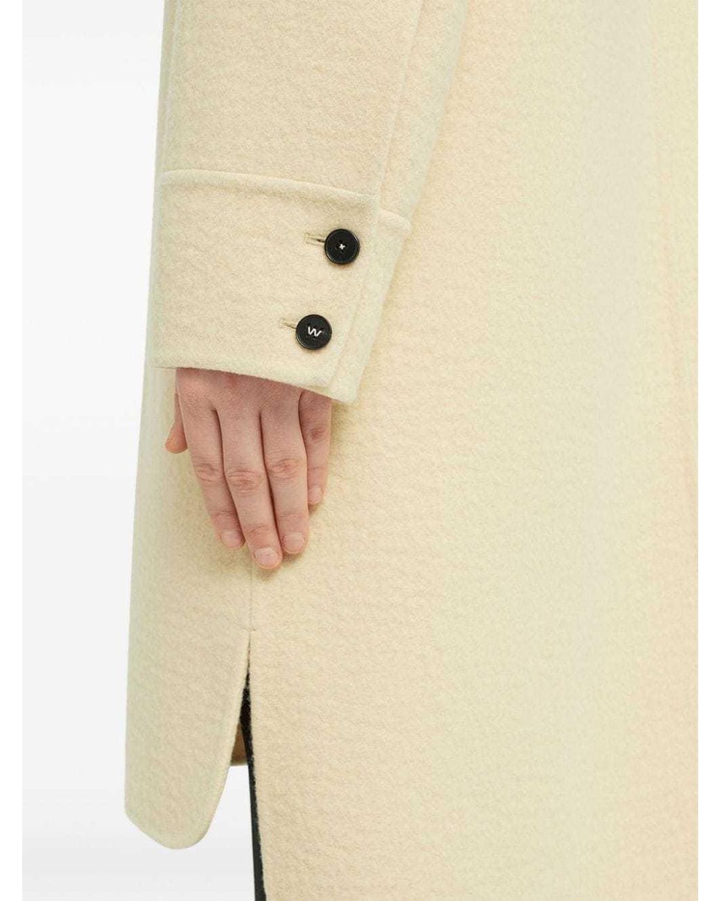 Jil Sander Natural Single-Breasted Oversized Coat