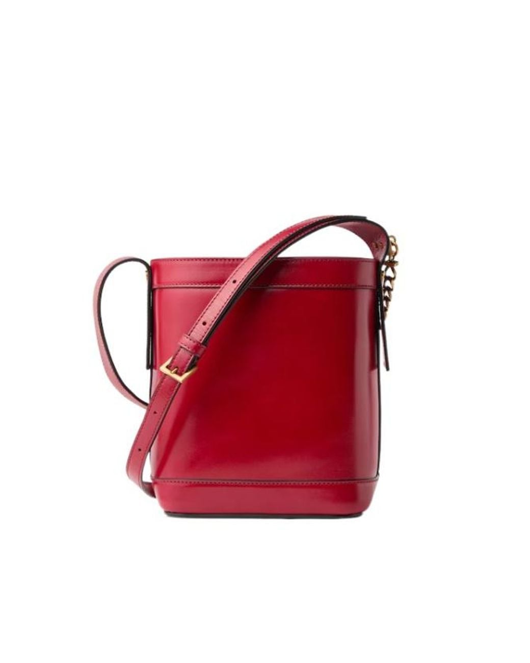 Versace Red Pivot Mini Bucket Bag