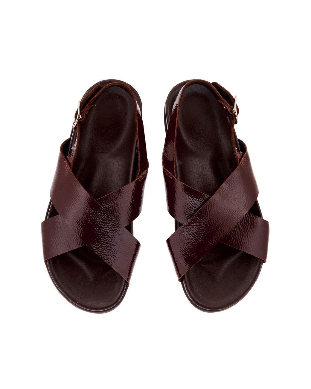 Ancient Greek Sandals Brown Vintage-Style Sandals