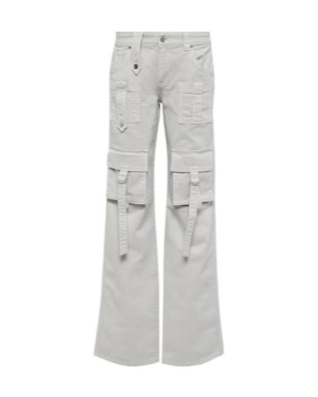 Blumarine Gray Low-Rise Denim Cargo Pants