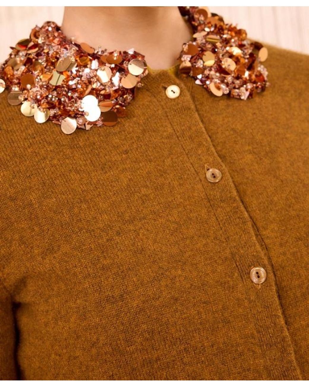 Ulla Johnson Orange Margaux Embroidered Cashmere Cardigan