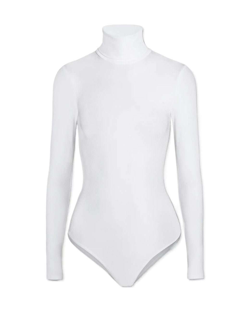 Wolford White Longsleeve Turtleneck Bodysuit
