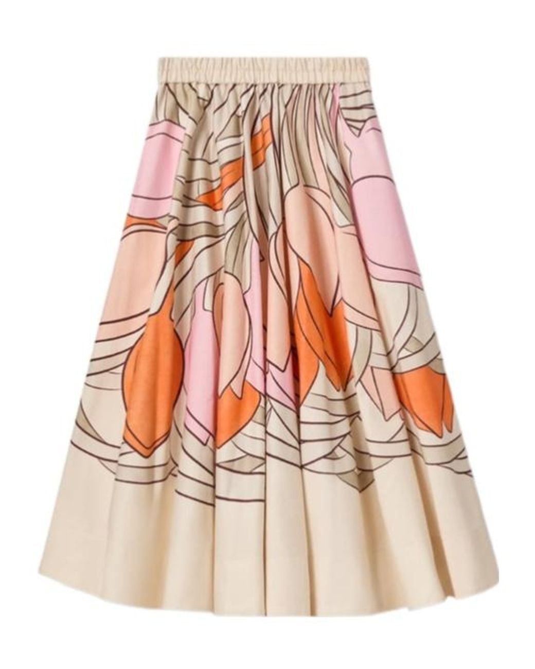 LaDoubleJ Red Balerina Floral-Print Midi Skirt