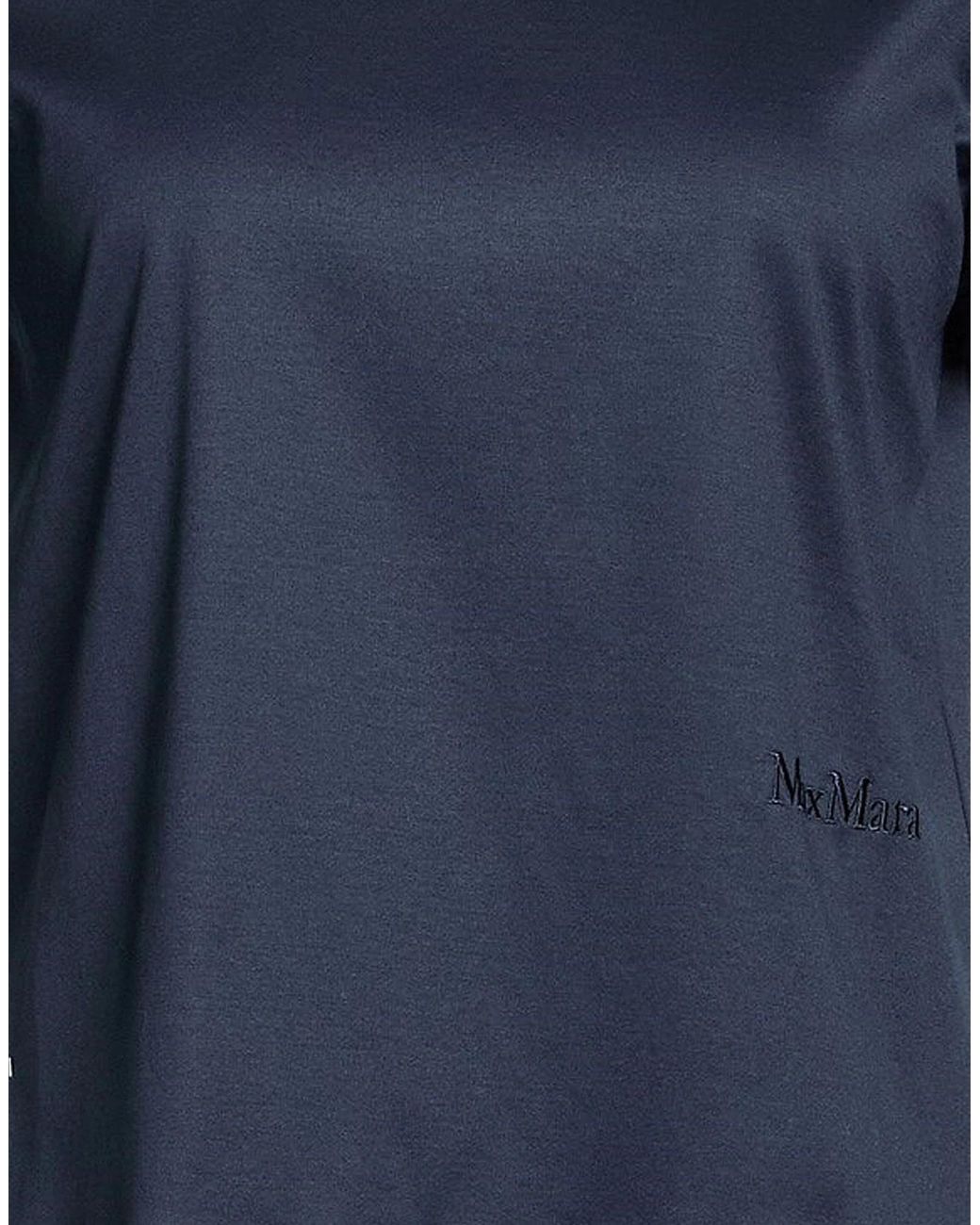 Max Mara Blue Solid Color Basic T-Shirts