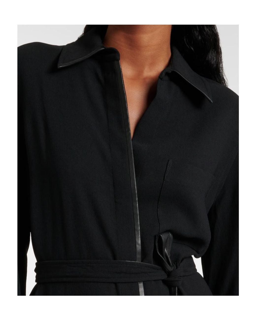 Vince Black Belted Midi Dress