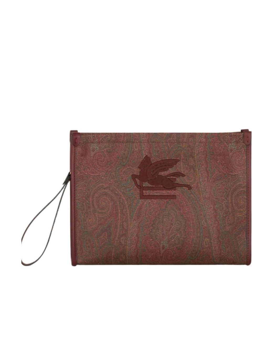 Etro Brown Large Paisley Pouch