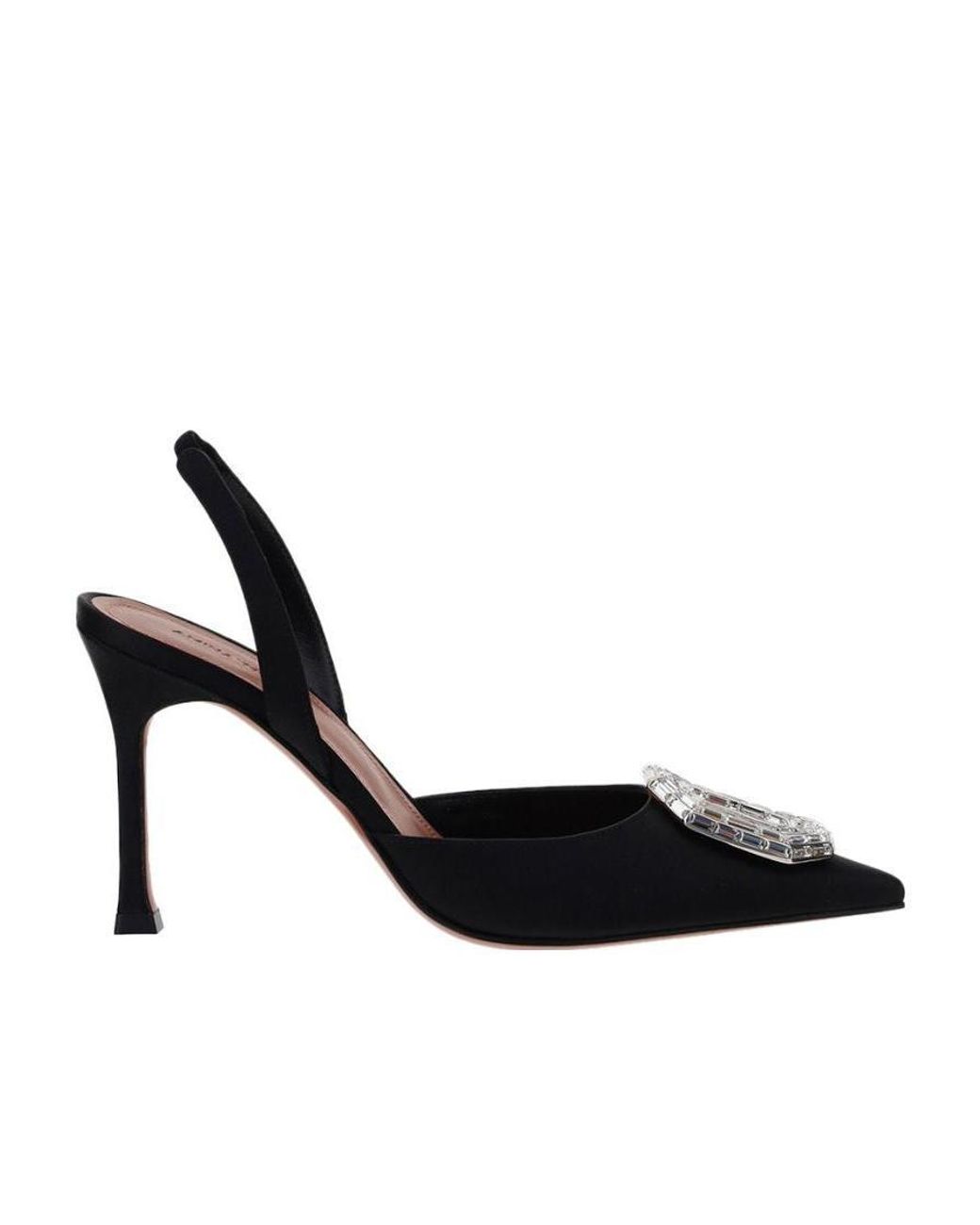 AMINA MUADDI Black Logo Pointed High Heels