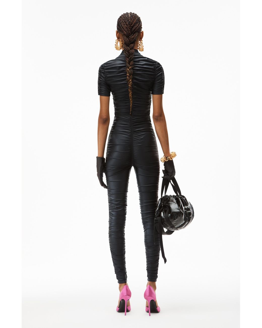 Alexander Wang Black High-Rise Logo Print Leggings