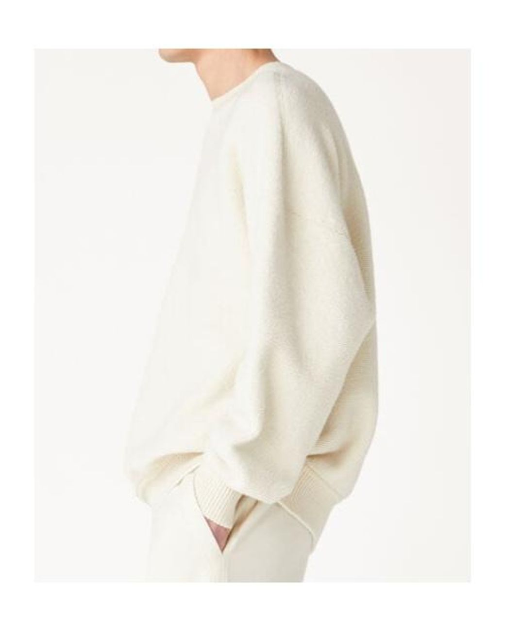 Loro Piana White Round Neck Sweater for men