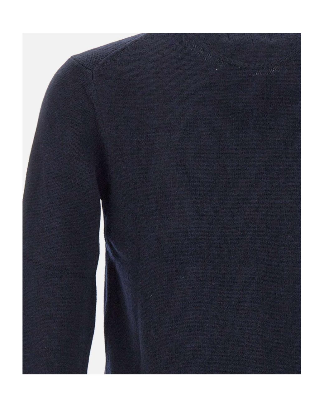 Sun 68 Blue Logo Crew Neck Knitted Sweater for men