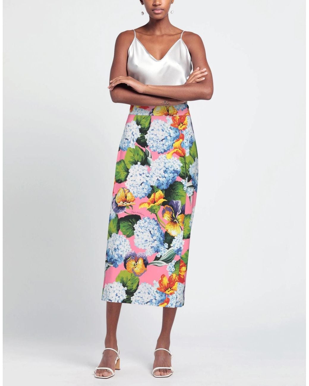 Dolce & Gabbana White Floral Print Dress