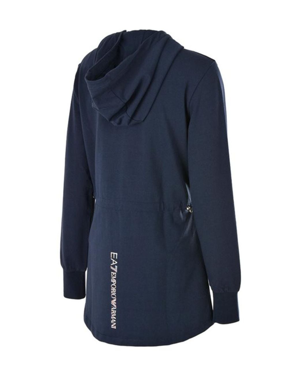 EA7 Blue Hoded Zipper Casual Jacket
