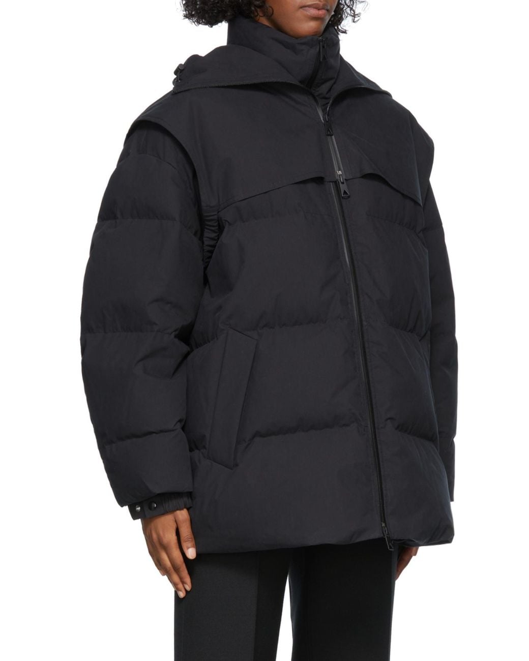 Bottega Veneta Black Padded High Neck Jacket