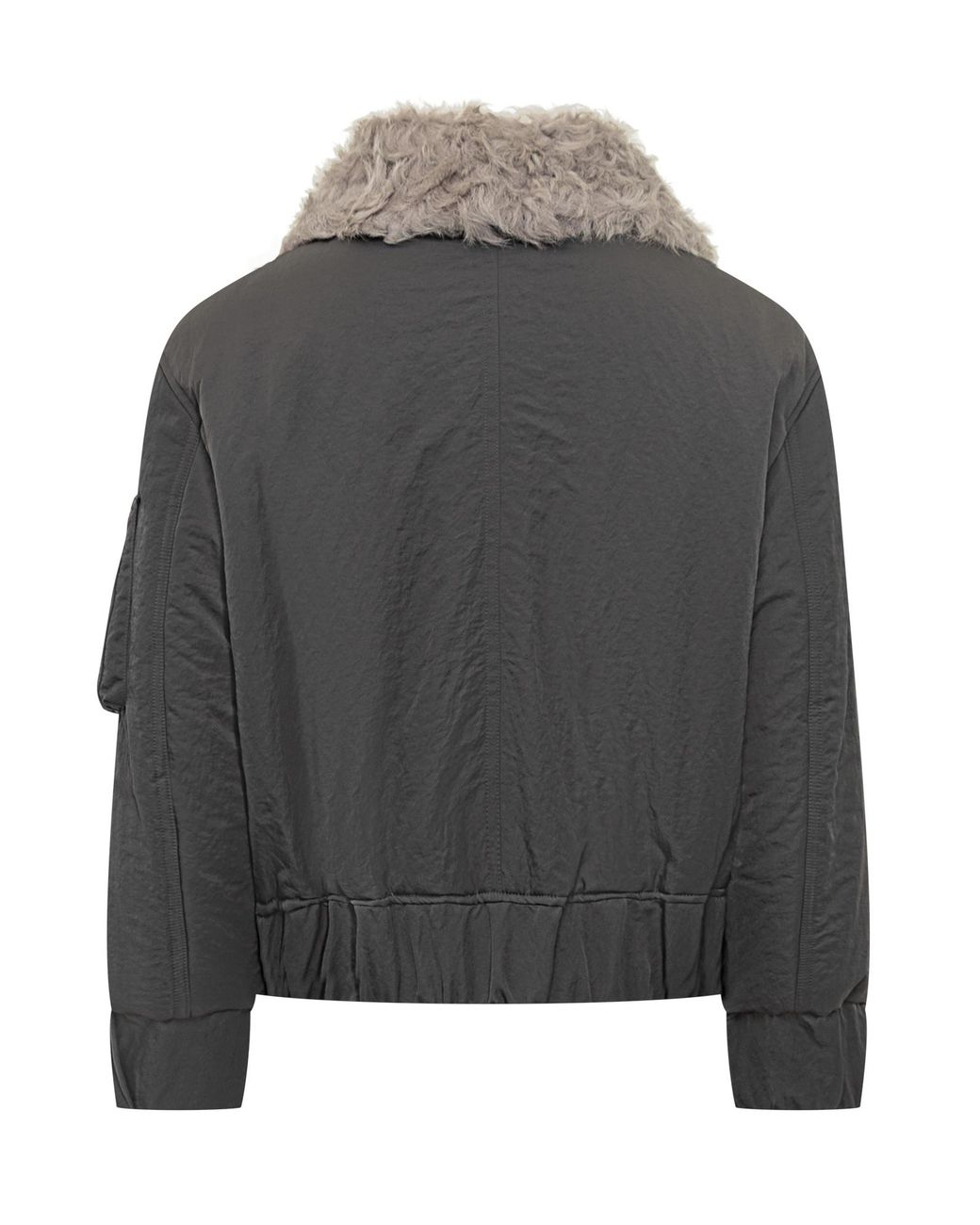 AMI Gray Ami Alexandre Mattiussi Bomber Jacket With Grey Shearling Collar for men