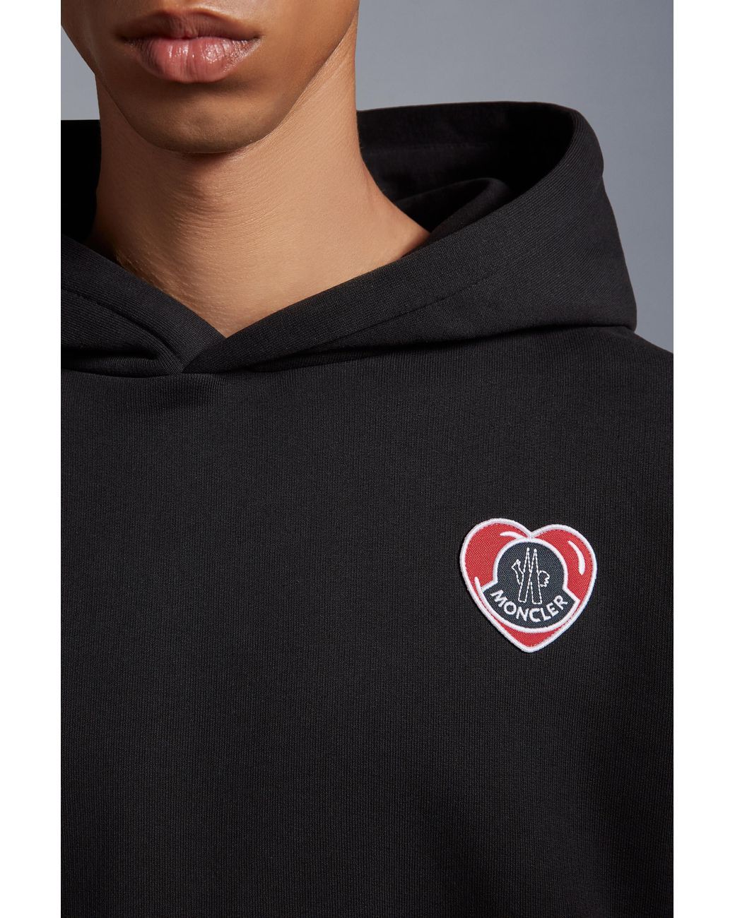 Moncler Black Moncoeur Motif Hoodie for men