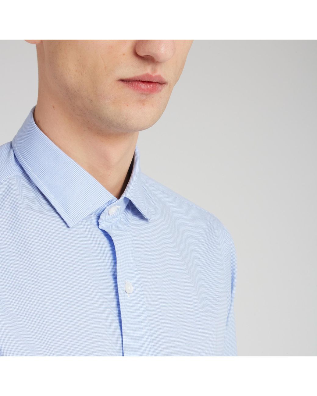 Salvatore Piccolo Blue Button-Up Long-Sleeved Shirt for men
