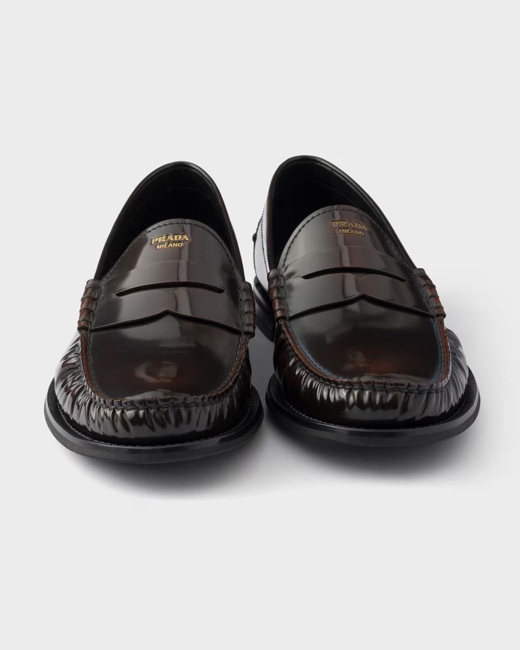 Prada Black Formale Penny Loafers for men