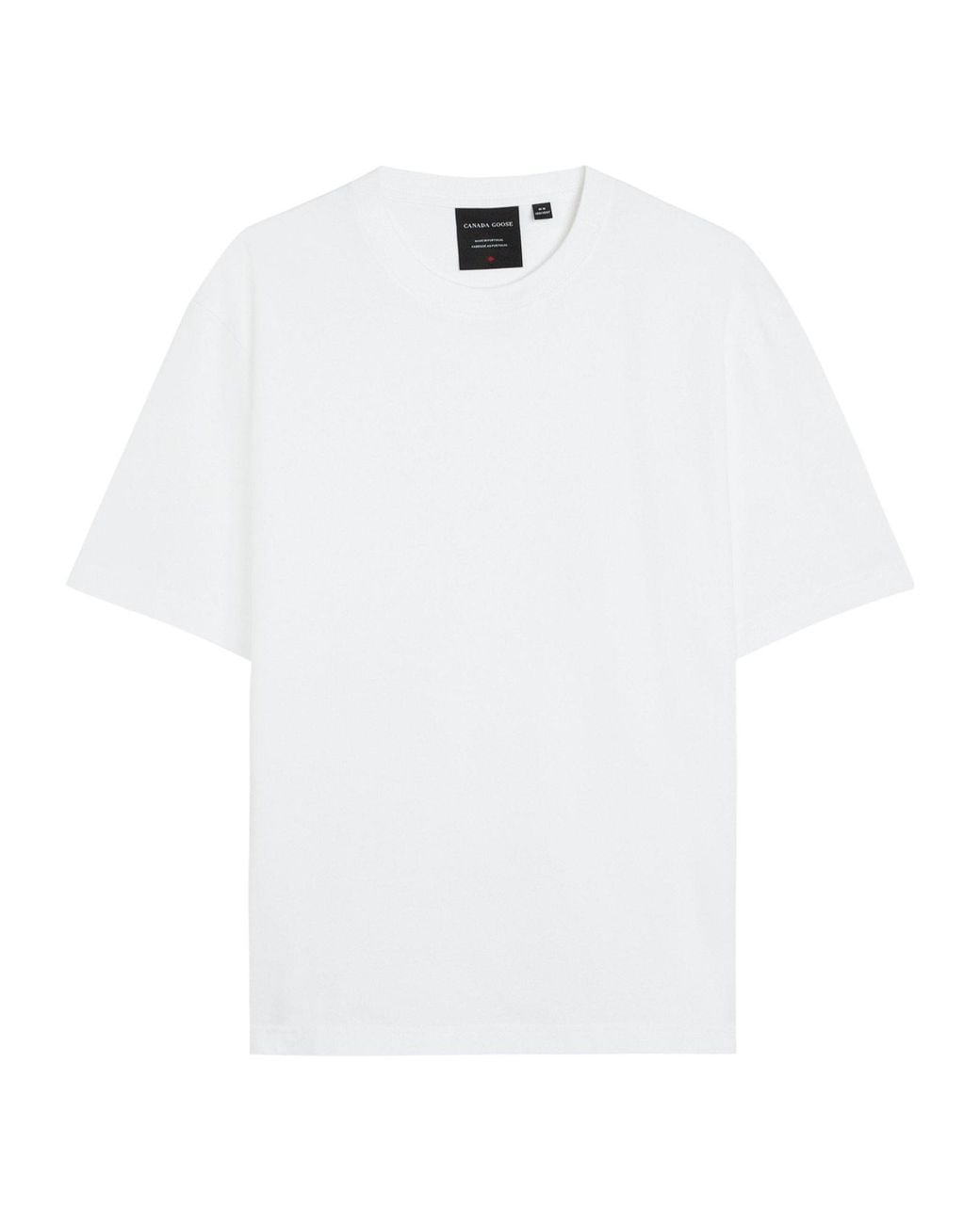 Canada Goose White Simple Pure Cotton T-Shirt for men