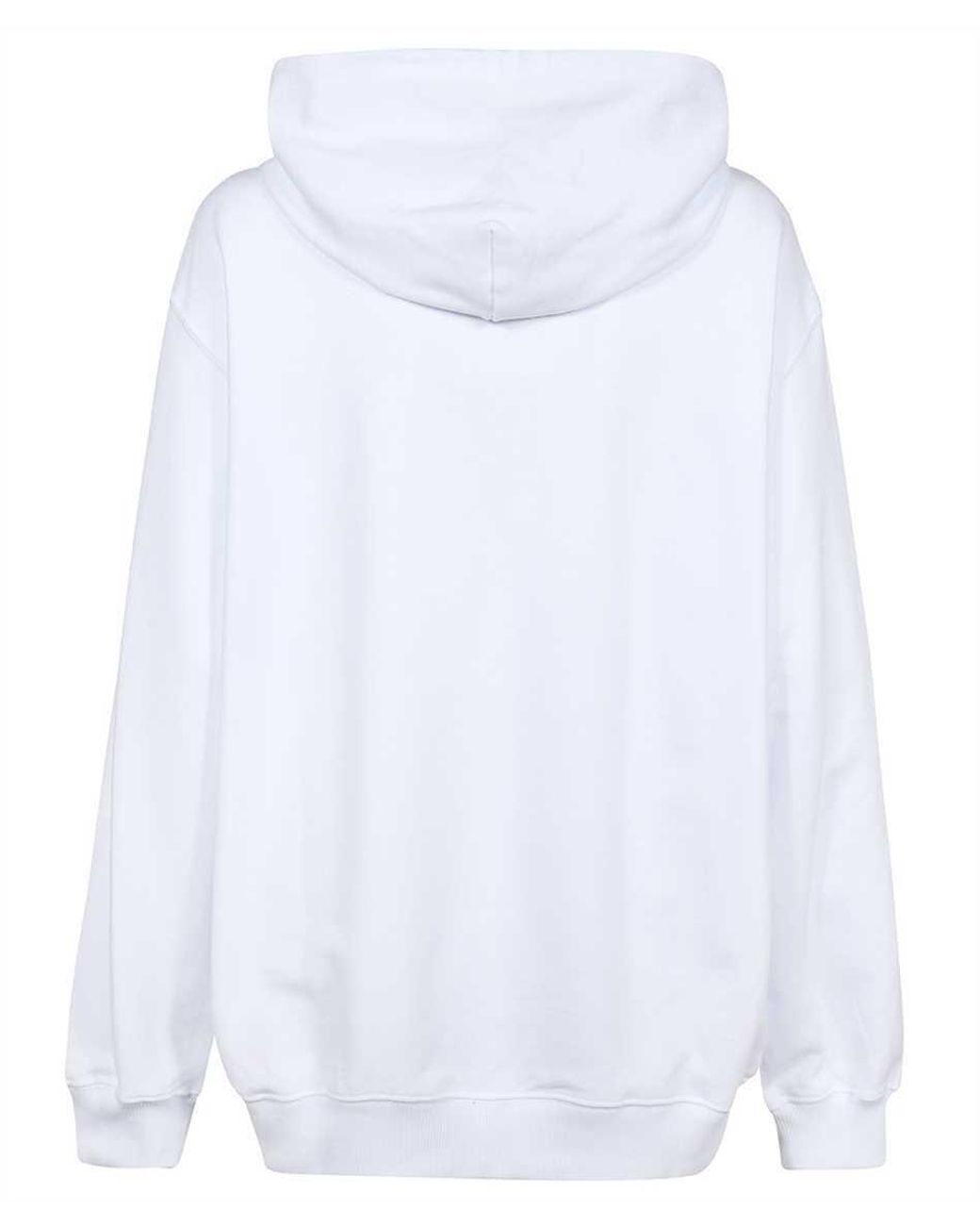 MSGM White Butterfly Printed Drawstring Hoodie