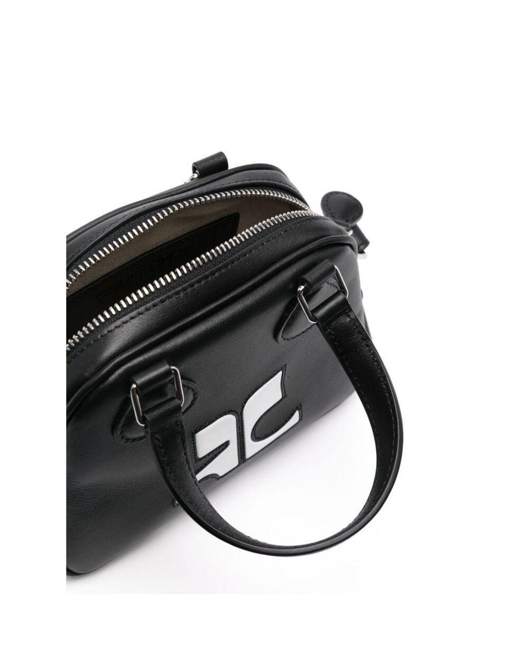 Courreges Black Courrèges Re-Issue Logo Debossed Crossbody Bag