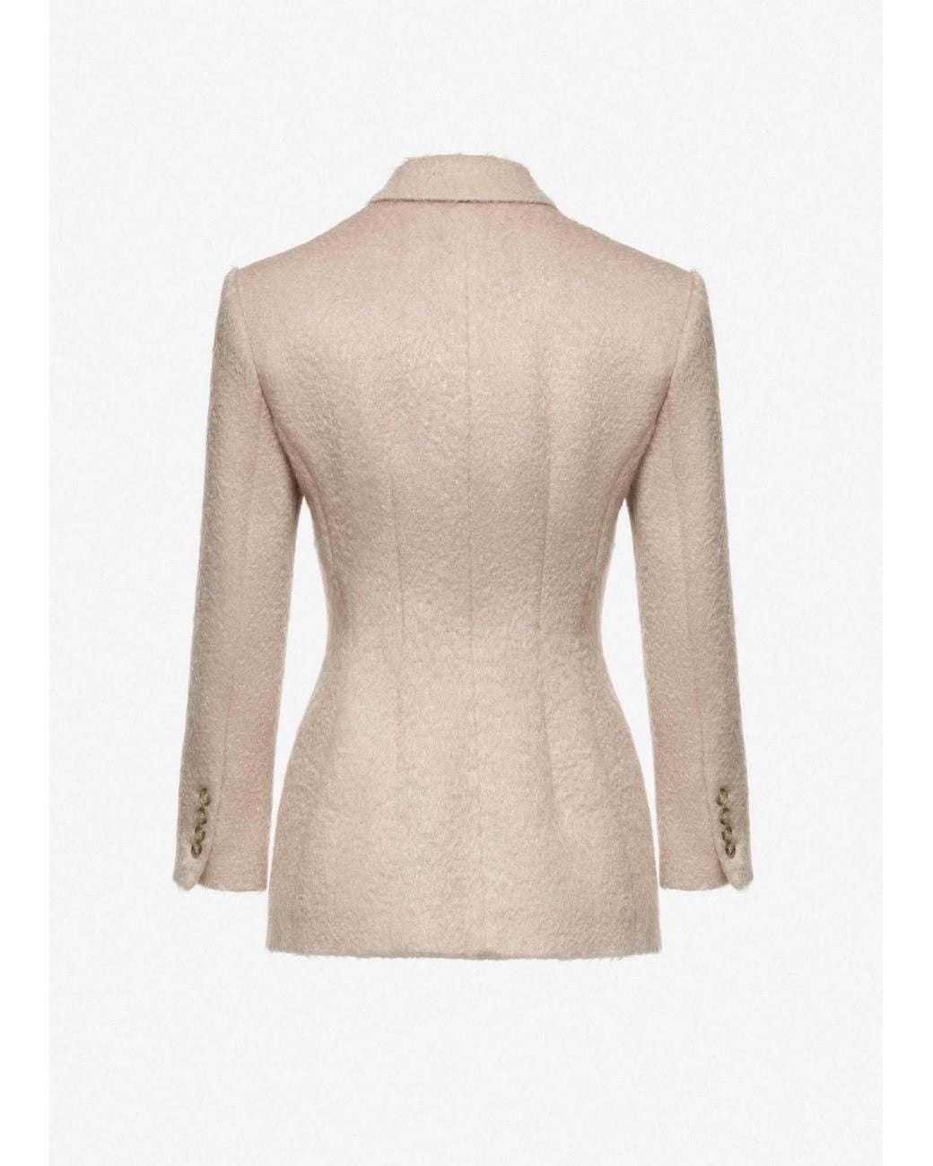 Magda Butrym Natural Double-Breasted Padded-Shoulder Jacket