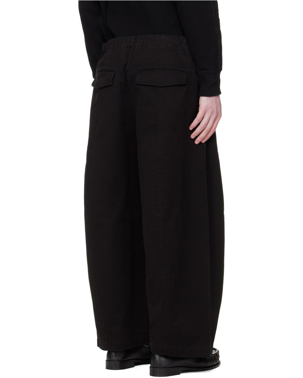 Entire studios Black Drawstring Wide-Leg Pants