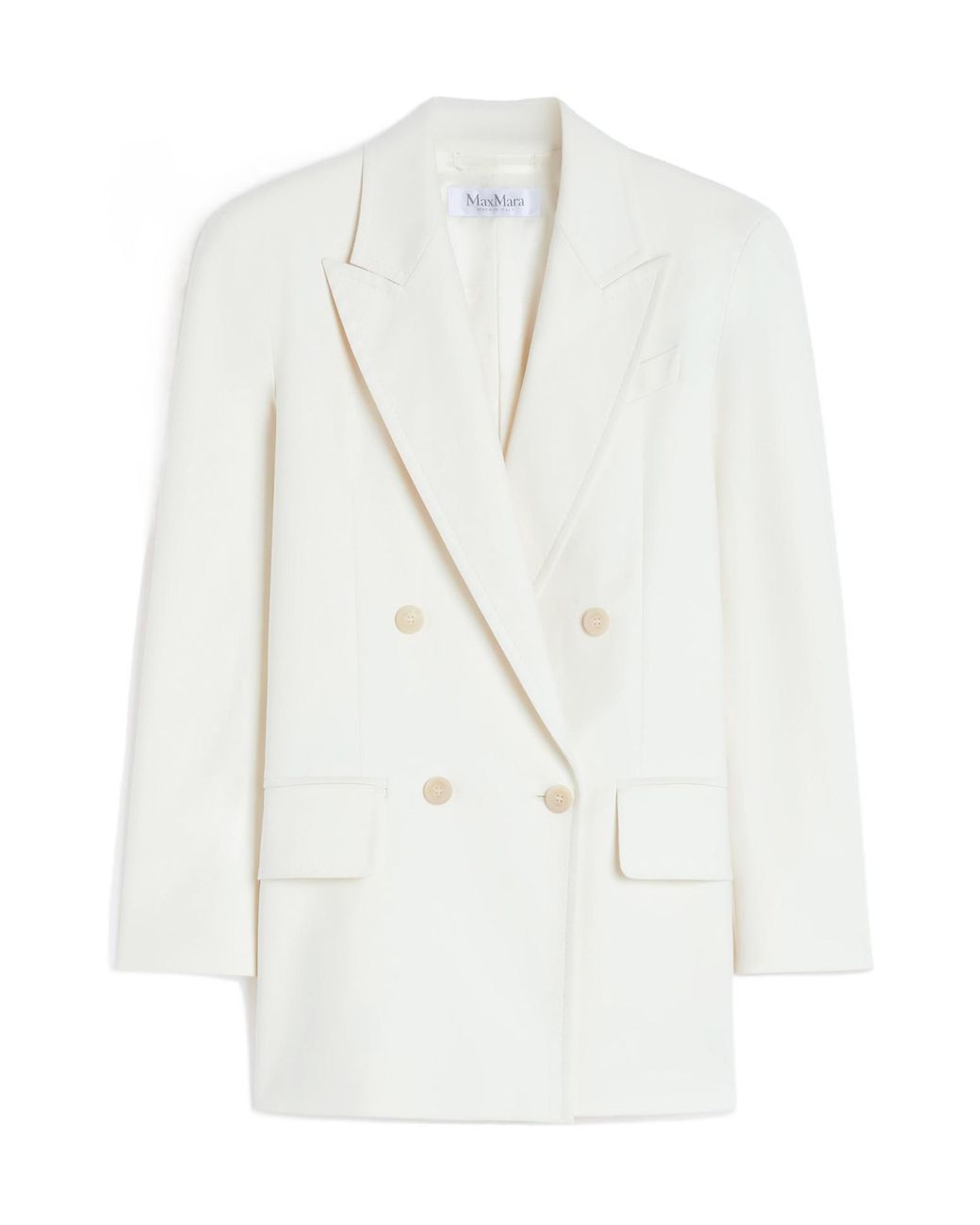 Max Mara White Suez Double-Breasted Tailored Blazer