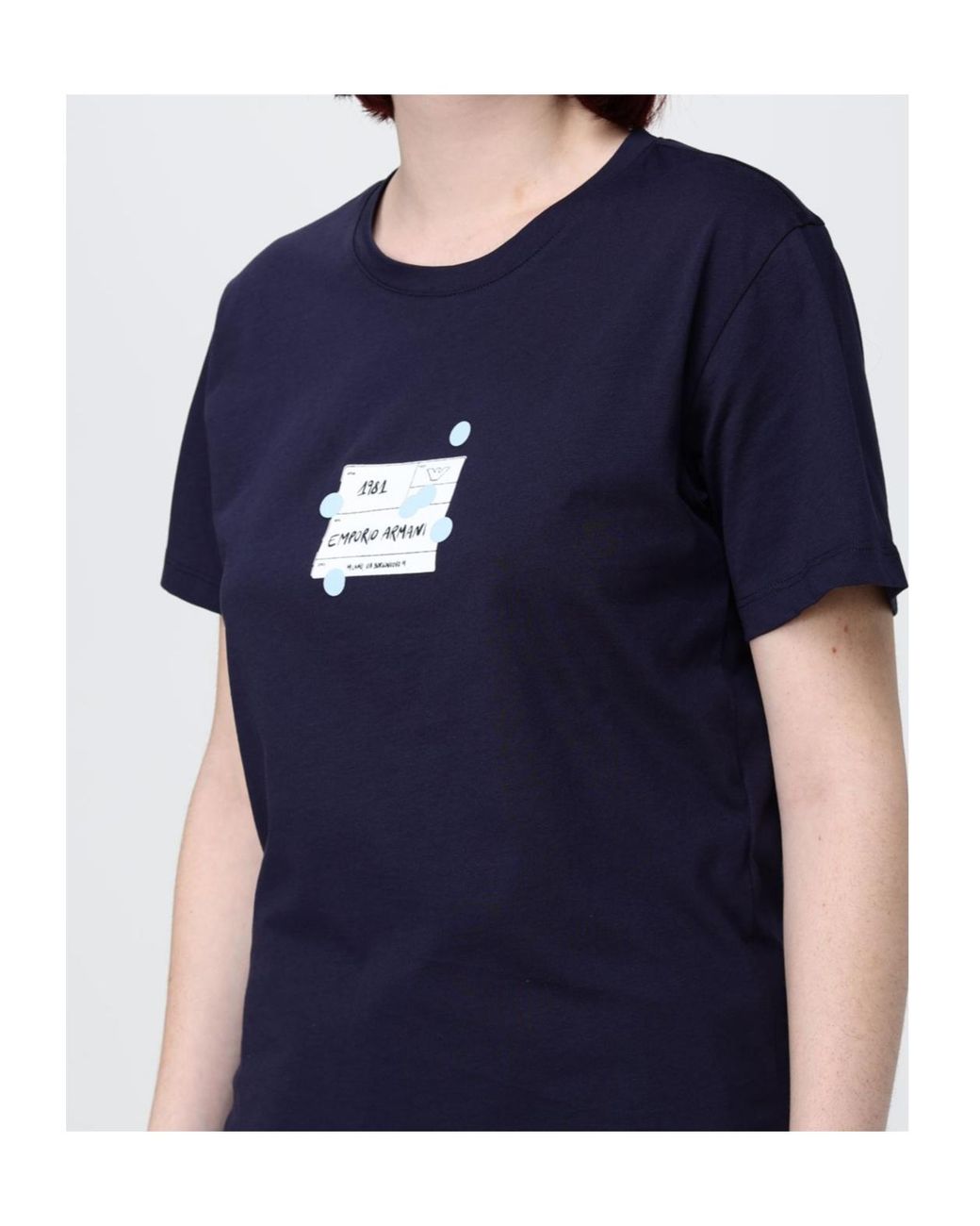 Emporio Armani Blue Graphic Patterned Crewneck T-Shirt