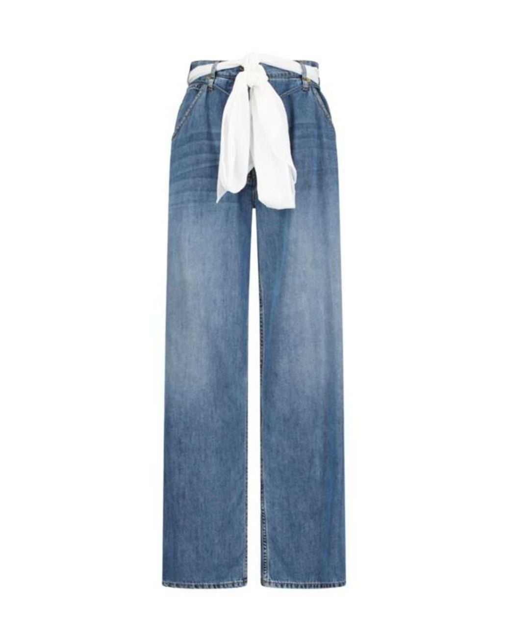DARKPARK Blue Belted Wide-Leg Jeans