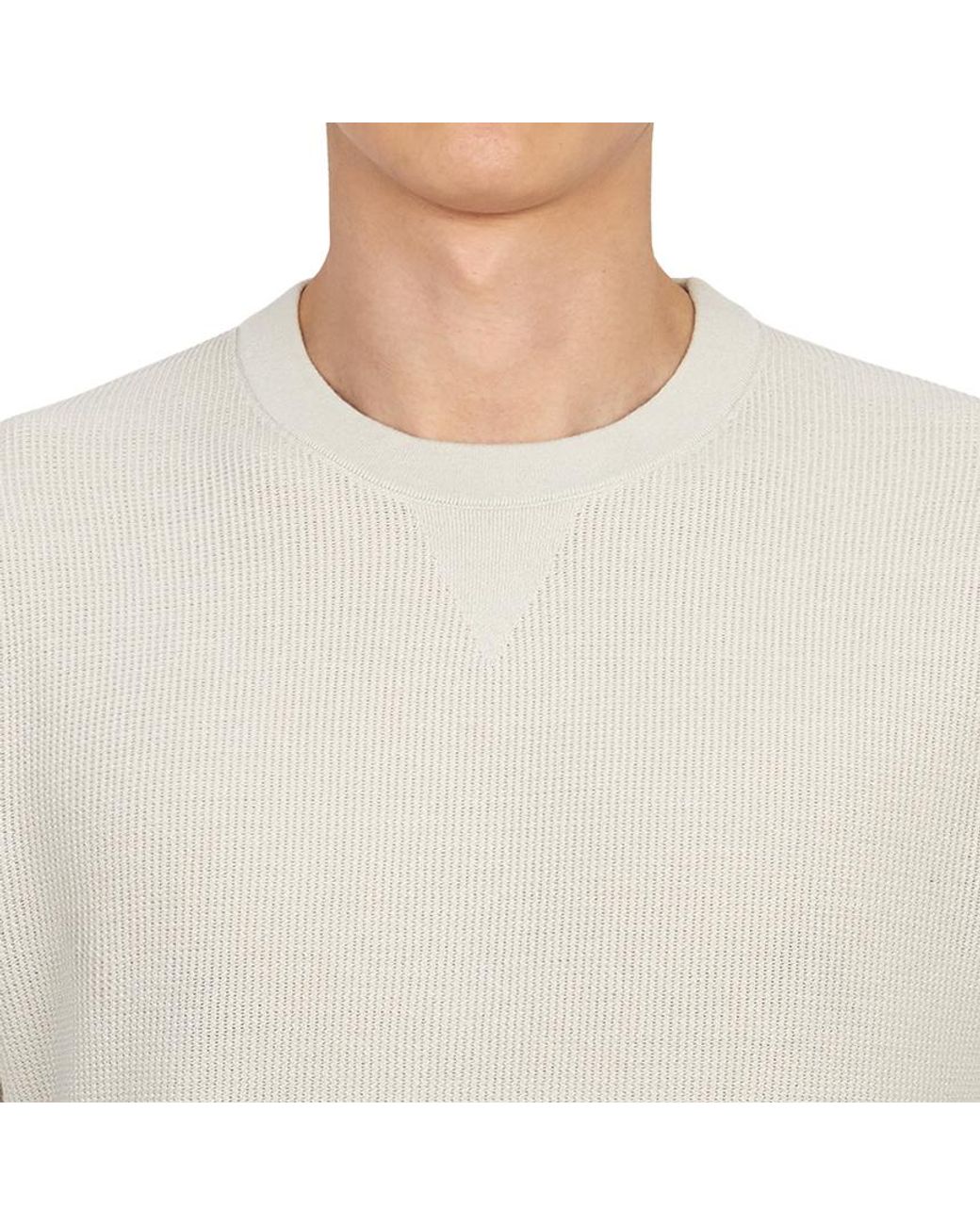 Theory White Crew-Neck Ribbed-Knit Jumper for men