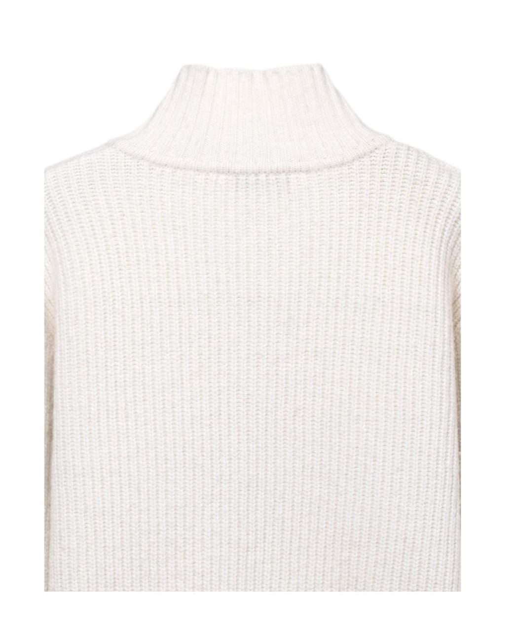 DUNST White High Neck Button Cardigan for men