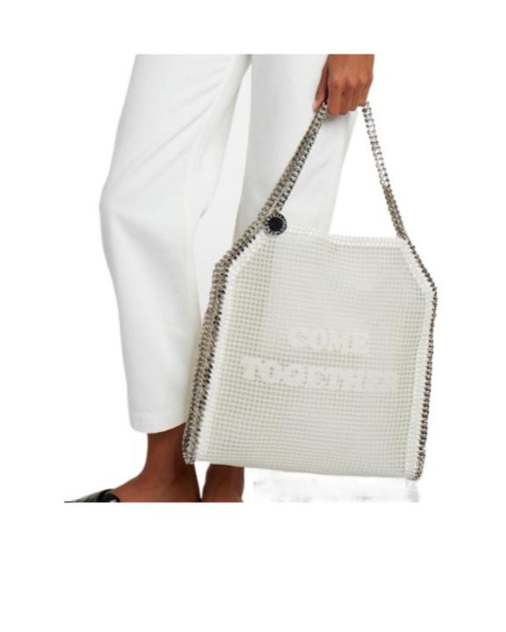 Stella McCartney White Falabella Medium Mesh Tote Bag