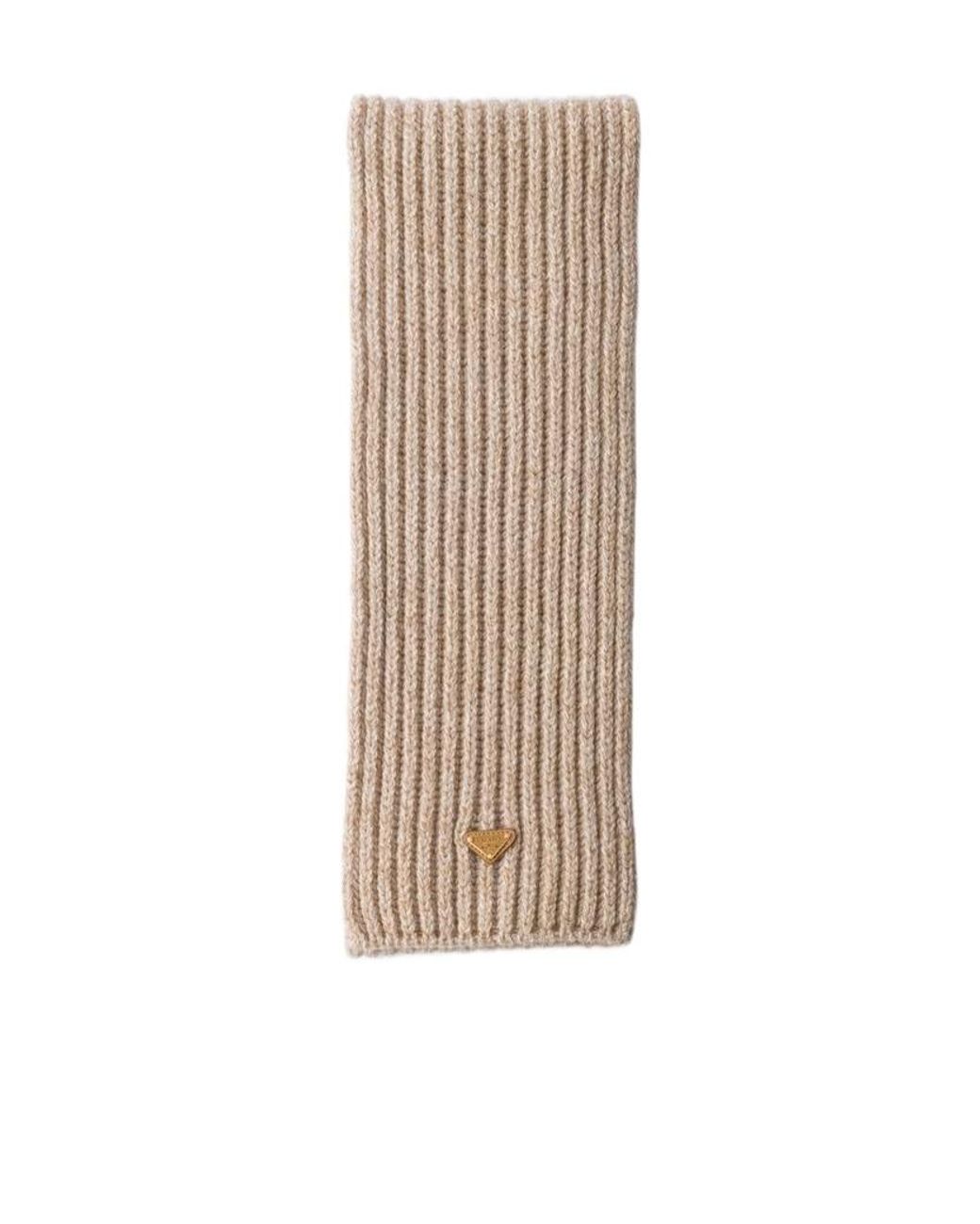 Prada Natural Wool And Mouliné Cashmere Scarf