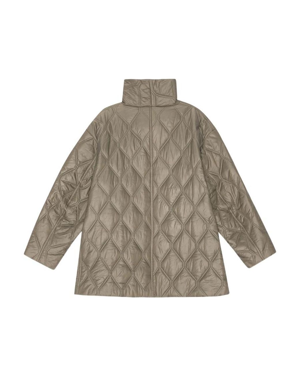 Ganni Gray Drop Shoulder Quilted Jacket