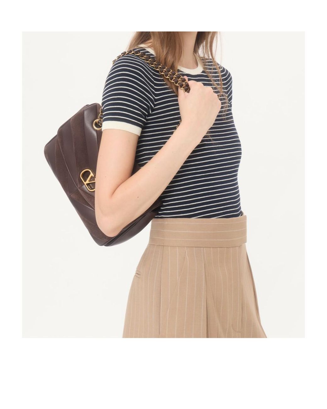 Valentino Blue Vlogo Signature Striped T-Shirt